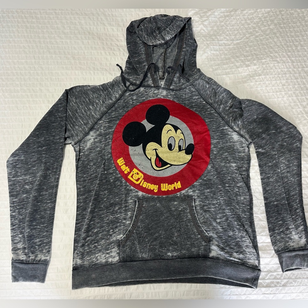 Vintage Walt Disney World Hooded Long Sleeve. - Large